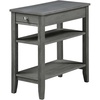image:imageConvenience Concepts American Heritage Chairside End Table with Drawer 235  Classic Living Room Table with Storage Shelf Bedroom Nightstand BlackDark Gray Wirebrush