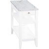 image:imageConvenience Concepts American Heritage Chairside End Table with Drawer 235  Classic Living Room Table with Storage Shelf Bedroom Nightstand White Faux MarbleWhiteWhite Faux MarbleWhite
