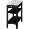 image:imageConvenience Concepts American Heritage Chairside End Table with Drawer 235  Classic Living Room Table with Storage Shelf Bedroom Nightstand White Faux MarbleWhiteWhite Faux Marble  Black
