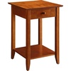 image:imageConvenience Concepts American Heritage End Table with Drawer and Shelf BlackCherry