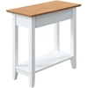 image:imageConvenience Concepts American Heritage Flip Top End Table 2325  Classic Narrow Chairside Accent with Hidden Storage amp Lower Shelf for Traditional Modern Living Room DriftwoodWhite