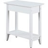 image:imageConvenience Concepts American Heritage Flip Top End Table 2325  Classic Narrow Chairside Accent with Hidden Storage amp Lower Shelf for Traditional Modern Living Room CherryWhite