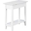 image:imageConvenience Concepts American Heritage Flip Top End Table with Charging Station and Shelf Faux BirchBlackWhite