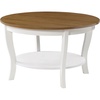 image:imageConvenience Concepts American Heritage Round Coffee Table 30  Classic Living Room Table with Storage Shelf Traditional Round Family Room Center Table EspressoDriftwoodWhite