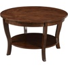 image:imageConvenience Concepts American Heritage Round Coffee Table 30  Classic Living Room Table with Storage Shelf Traditional Round Family Room Center Table EspressoEspresso