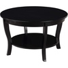 image:imageConvenience Concepts American Heritage Round Coffee Table 30  Classic Living Room Table with Storage Shelf Traditional Round Family Room Center Table EspressoBlack