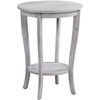 image:imageConvenience Concepts American Heritage Round End Table Driftwood  WhiteWirebrush Light Gray