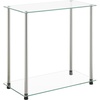 image:imageConvenience Concepts Designs2Go Classic Glass 2 Tier Chairside End Table 2375  Modern Contemporary Side Table with Storage Shelves for Living Room Bathroom Bedroom Office Glass Chrome