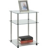 image:imageConvenience Concepts Designs2Go Classic Glass 3Tier End Table 2375  Modern Stainless Steel Display with Storage Shelves for Living amp Family Room Bedroom Bathroom Office GlassChrome