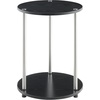 image:imageConvenience Concepts Designs2Go No Tools 2 Tier Round End Table 1575  Contemporary Modern Side Table with Storage Shelf for Family Room Office Den BlackBlack