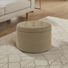 image:imageConvenience Concepts Designs4Comfort Round Shoe Ottoman Tan FabricSandstone Linen