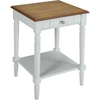 image:imageConvenience Concepts French Country 1 Drawer End Table with Shelf Dark WalnutWhiteWhiteBrown
