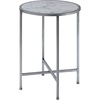 image:imageConvenience Concepts Gold Coast Faux Marble Round End Table Faux Marble  SilverFaux Marble  Silver