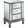 image:imageConvenience Concepts Gold Coast Vineyard Mirrored End Table 19  Living Room Table with 3 Drawers for Storage Side Table Side Table Antique SilverMirrorWeathered Gray  Mirror