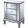 image:imageConvenience Concepts Gold Coast Vineyard Mirrored End Table 19  Living Room Table with 3 Drawers for Storage Side Table Side Table Antique SilverMirrorAntique Silver  Mirror