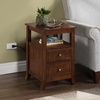 image:imageConvenience Concepts Melbourne End Table with Charging Station 1575  Modern Living Room Side Table with 2 Drawers USB Ports and Power Outlet Nightstand with Storage Shelf WhiteEspresso