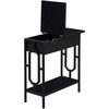 image:imageConvenience Concepts Omega Flip Top End Table with Charging Station BlackBlackBlack  Black