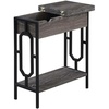 image:imageConvenience Concepts Omega Flip Top End Table with Charging Station BlackBlackWeathered Gray  Black