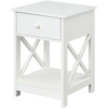 image:imageConvenience Concepts Oxford 1Drawer End Table with Shelf WhiteWhite