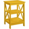 image:imageConvenience Concepts Oxford End Table 1575  Modern Living Room Table with Storage Shelves Transitional Nightstand Side Table for Home Decor and Display DriftwoodWhiteYellow