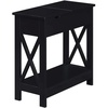 image:imageConvenience Concepts Oxford Flip Top End Table with Charging Station and Shelf WhiteBlack