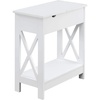 image:imageConvenience Concepts Oxford Flip Top End Table with Charging Station and Shelf WhiteWhite
