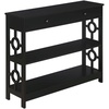 image:imageConvenience Concepts Ring 1 Drawer Console Table with Shelves GrayBlack