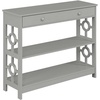 image:imageConvenience Concepts Ring 1 Drawer Console Table with Shelves GrayGrey