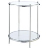image:imageConvenience Concepts Royal Crest 2 Tier Round End Table Clear Glass  ChromeGlassChrome
