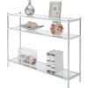 image:imageConvenience Concepts Royal Crest Glass Console Hall Table 42  3 Tier Modern Contemporary Narrow Display Accent with Storage Shelves for Living Room Entryway Hallway amp Bedroom ChromeGlassChrome