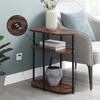 image:imageConvenience Concepts Simon Chairside End Table with USB Ports 2375  3Tier Oval Side Table for Family Room Modern Shelves for Display in Living Room with Charging Station Weathered Gray BlackBarnwoodBlack
