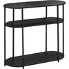 image:imageConvenience Concepts Simon Oval Hall Table 2375  3Tier Oval Entryway Table for Family Room Modern Storage Shelves for Display in Living Room Barnwood BlackBlack