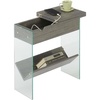 image:imageConvenience Concepts SoHo Flip Top End Table with Charging Station White Faux MarbleWeathered Gray