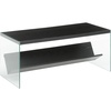 image:imageConvenience Concepts SoHo Glass Coffee Table 40  Modern Living Room Table with Storage Shelf Contemporary Coffee Table for Family Room Weathered WhiteBlackGlass