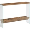 image:imageConvenience Concepts SoHo Glass Console Table 42  Modern Sofa Table with Storage Shelf Narrow Entryway Hall Table for Living Room Display Accent Table Barnwood