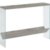 image:imageConvenience Concepts SoHo Glass Console Table 42  Modern Sofa Table with Storage Shelf Narrow Entryway Hall Table for Living Room Display Accent Table Weathered GrayFaux Birch