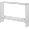 image:imageConvenience Concepts SoHo Glass Console Table 42  Modern Sofa Table with Storage Shelf Narrow Entryway Hall Table for Living Room Display Accent Table WhiteWhite Faux MarbleGlass