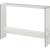 image:imageConvenience Concepts SoHo Glass Console Table 42  Modern Sofa Table with Storage Shelf Narrow Entryway Hall Table for Living Room Display Accent Table WhiteWhiteGlass