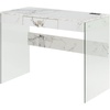 image:imageConvenience Concepts SoHo Glass Desk with Charging Station 42 Faux White MarbleFaux White Marble