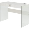 image:imageConvenience Concepts SoHo Glass Desk with Charging Station 42 White