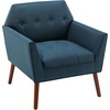 image:imageConvenience Concepts Take a Seat Andy Mid Century Modern Accent Lounge Armchair 30  Contemporary Lounge Chair for Living Room Bedroom Dark Blue FabricEspressoDark Blue FabricEspresso