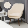 image:imageConvenience Concepts Take a Seat Charlotte Wingback Sherpa Accent Armchair 2525  Boho Transitional Boucle Lounge Chair for Office Den Living Room Sherpa CreamCoffee Bean