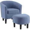 image:imageConvenience Concepts Take a Seat Churchill Accent Chair with Ottoman Dark Gray MicrofiberBlue Fabric