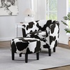 image:imageConvenience Concepts Take a Seat Churchill Accent Chair with Ottoman Set 2625  Modern Classic MidBack Barrel Accent Chair with UShaped Ottoman for Living Room Bedroom Office Botanical PrintBlack Cow Print