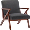 image:imageConvenience Concepts Take a Seat Cliff Accent Armchair 285  MidCentury Modern Lounge Chair for Living Room Bedroom Dark Gray FabricEspressoDark Gray FabricEspresso