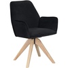 image:imageConvenience Concepts Take a Seat Miranda Swivel Accent Chair Velvet BlackNatural WoodBlack VelvetNatural Wood