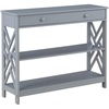 image:imageConvenience Concepts Titan 1 Drawer Console Table with Shelves GrayGrey
