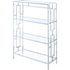 image:imageConvenience Concepts Town Square Chrome 4 Tier Bookcase Clear Glass  Chrome Frame
