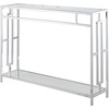 image:imageConvenience Concepts Town Square Chrome Console Table 42  Contemporary Modern Sofa Table with Storage Shelf Narrow Entryway Hall Table for Living Room Bedroom Bathroom GlassChromeGlassChrome