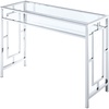 image:imageConvenience Concepts Town Square Chrome Desk 42  Contemporary Modern Office Den Desk with Shelf Console Table and Glam Vanity GlassChromeDesk